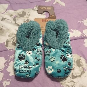 Lazy One Dog Mom Fuzzy Feet Slippers